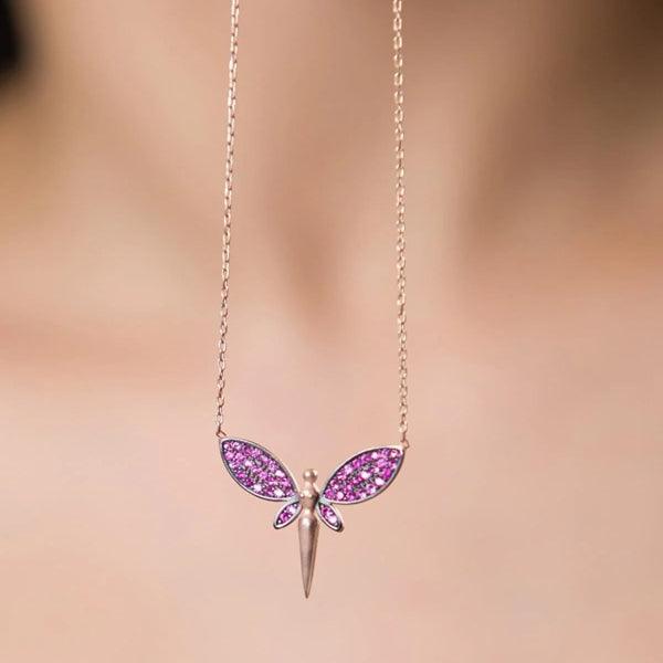 Amethyst hot sale dragonfly necklace