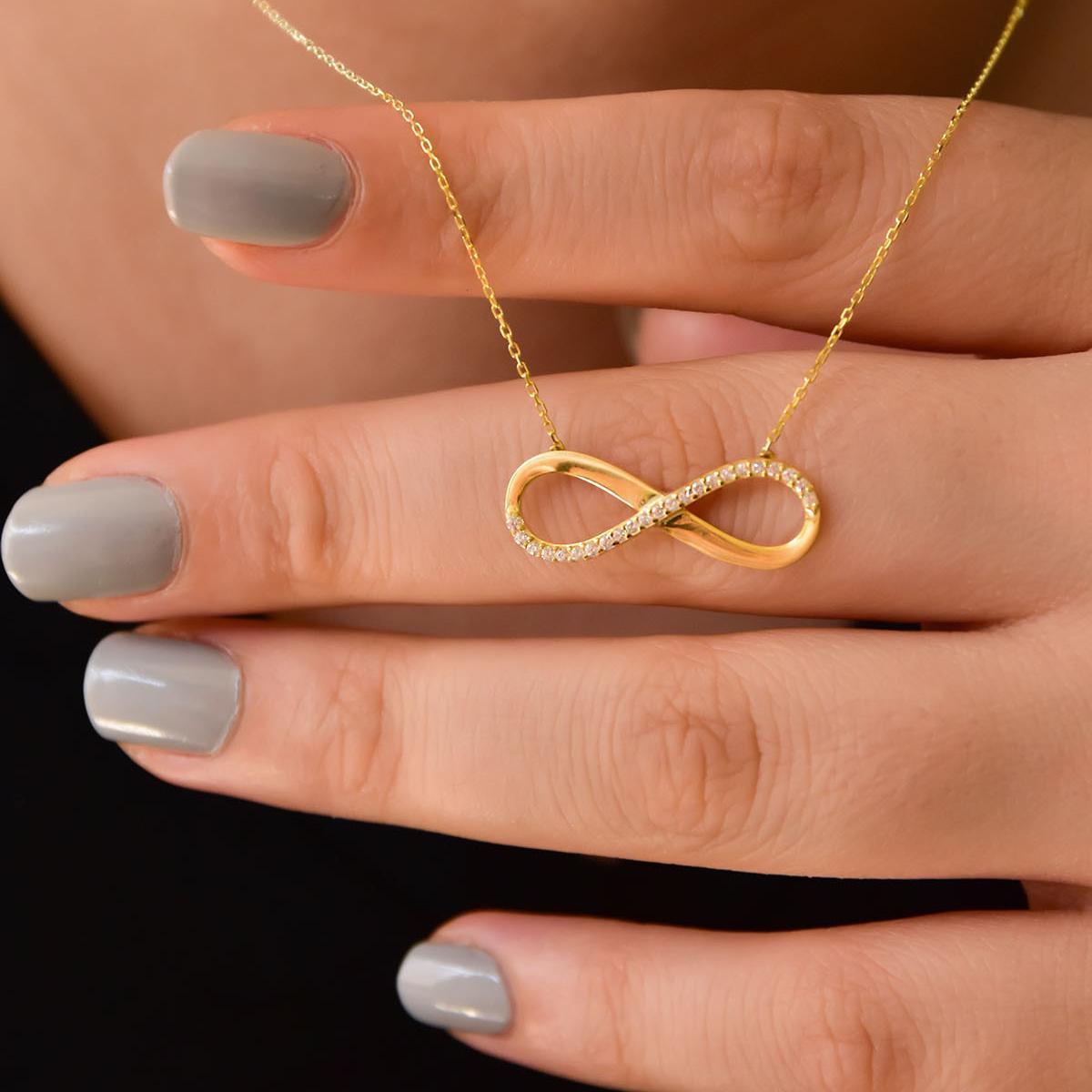 Infinity Diamond Necklace • Infinity Necklace Gold • Gift For Her - Trending Silver Gifts